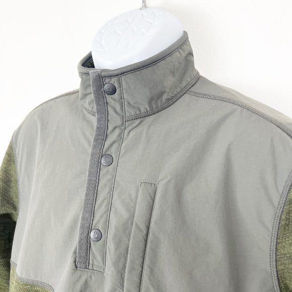 GH Bass & Co Sweater Men Large Green Pullover Henley Nylon Yoke Outdoor Coldgear - Picture 5 of 12